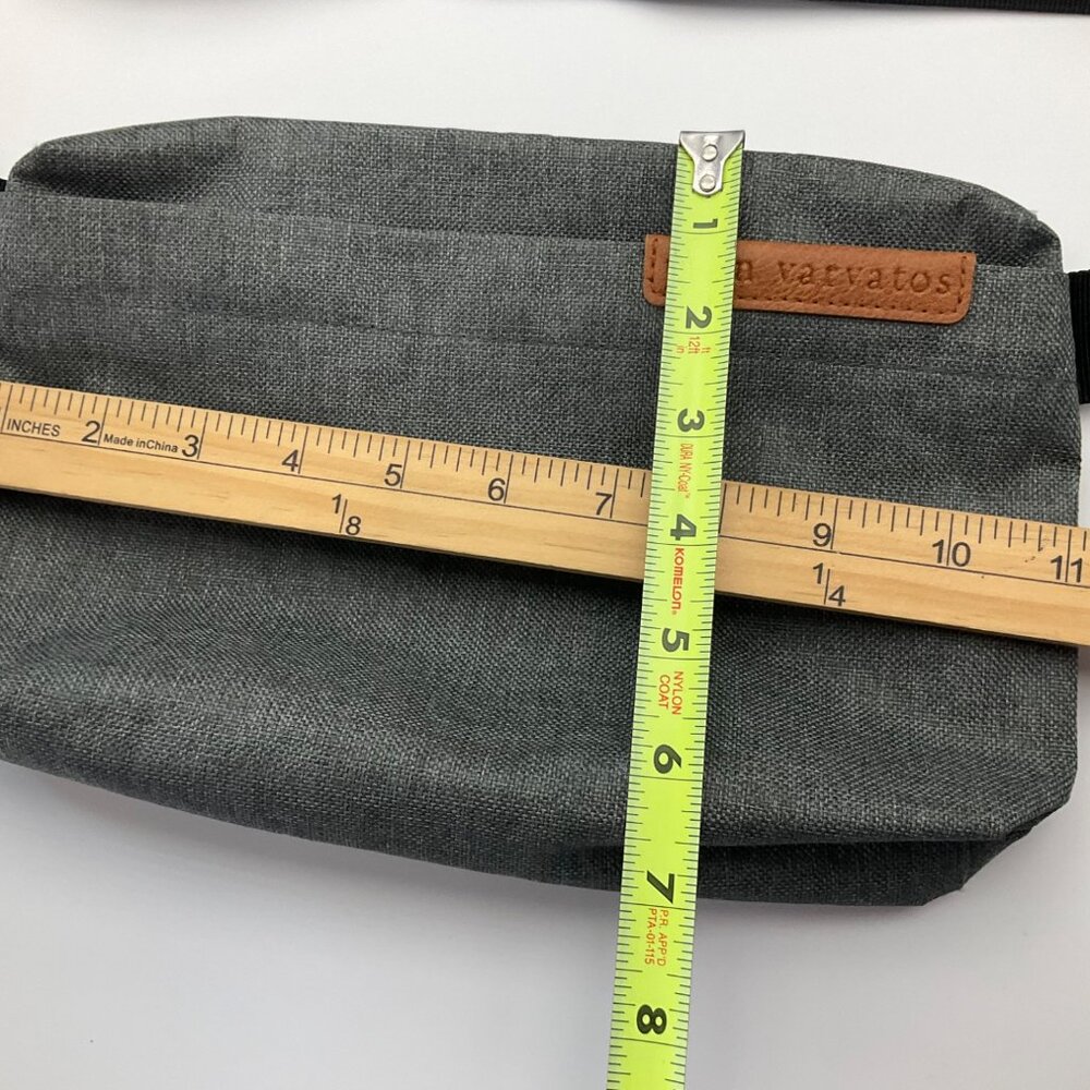 John Varvatos Fanny Pack Belt Bag Chest Travel Bag Sling Bag Gray Canvas 6.5"x11 - Picture 3 of 12
